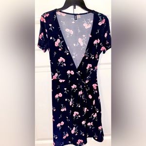 Beautiful Pink and Black Flowered Summer Dress